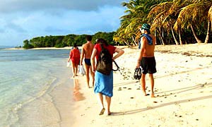 A passeggio sulla spiaggia di Mustique
